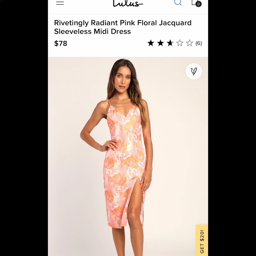 Pink & Orange Midi Floral Dress